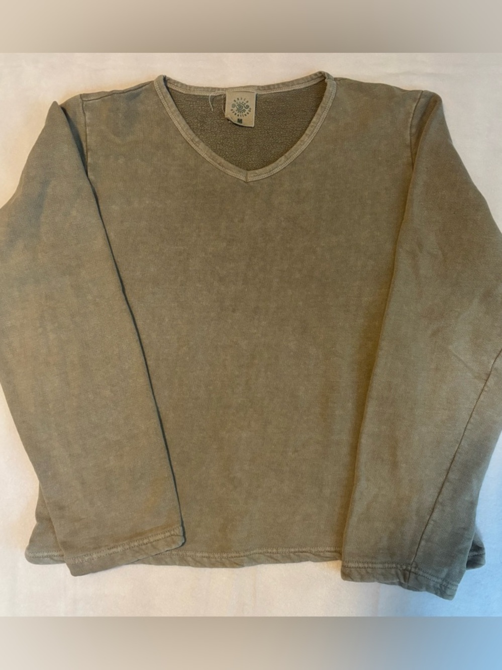 Earth Creations Neutral V-Neck Pullover Sweatshirt - M - Made in USA